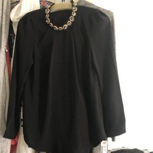 GRACIA Black Jeweled Collar Top, BRAND NEW